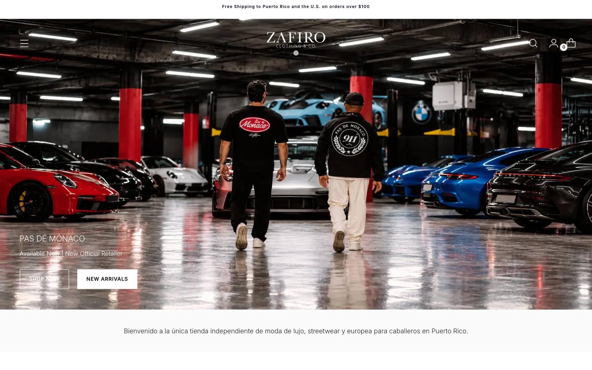 Captura del sitio de Zafiro Clothing Corp (1)
