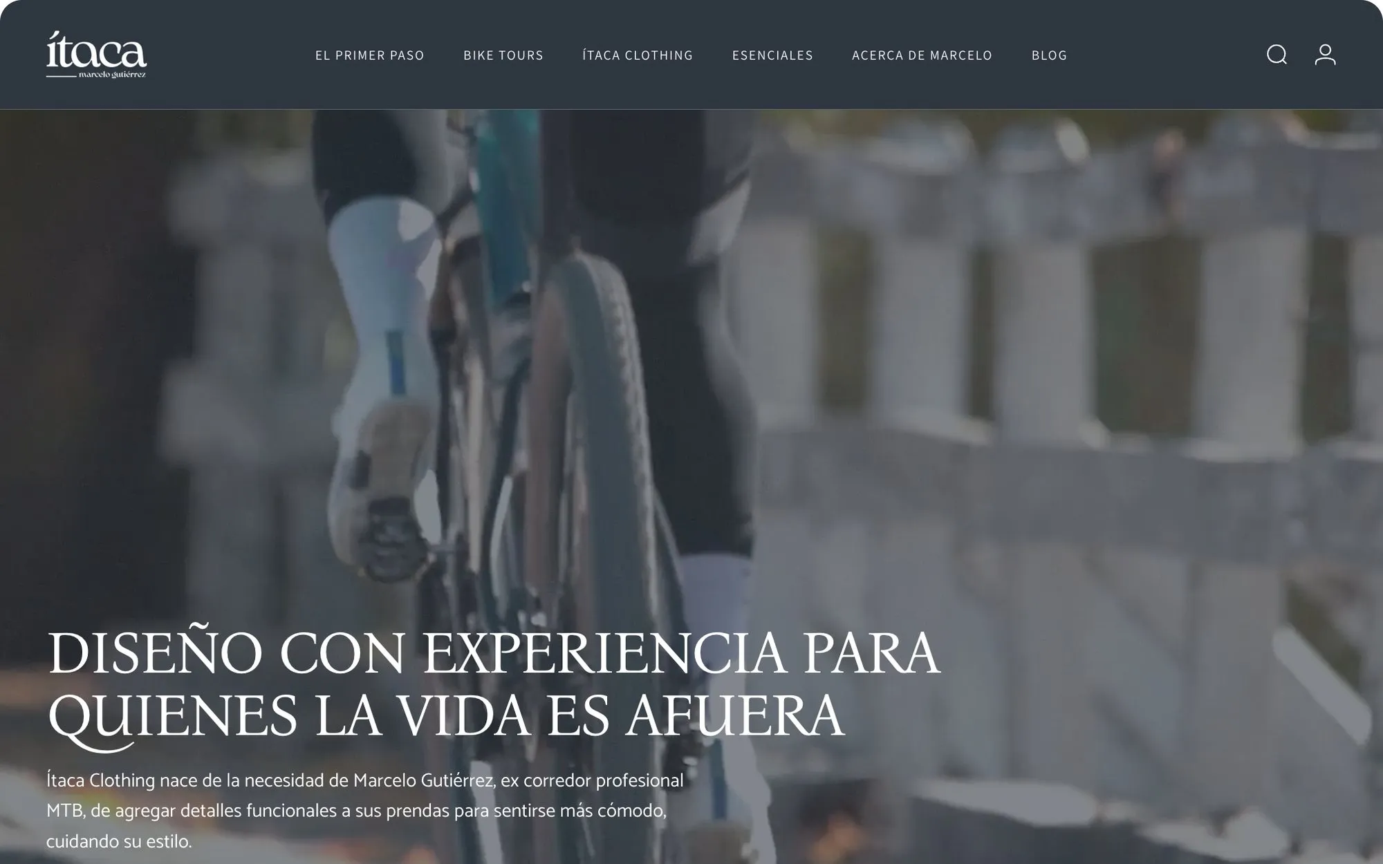 Screenshot of the site for Ítaca Clothing (1)