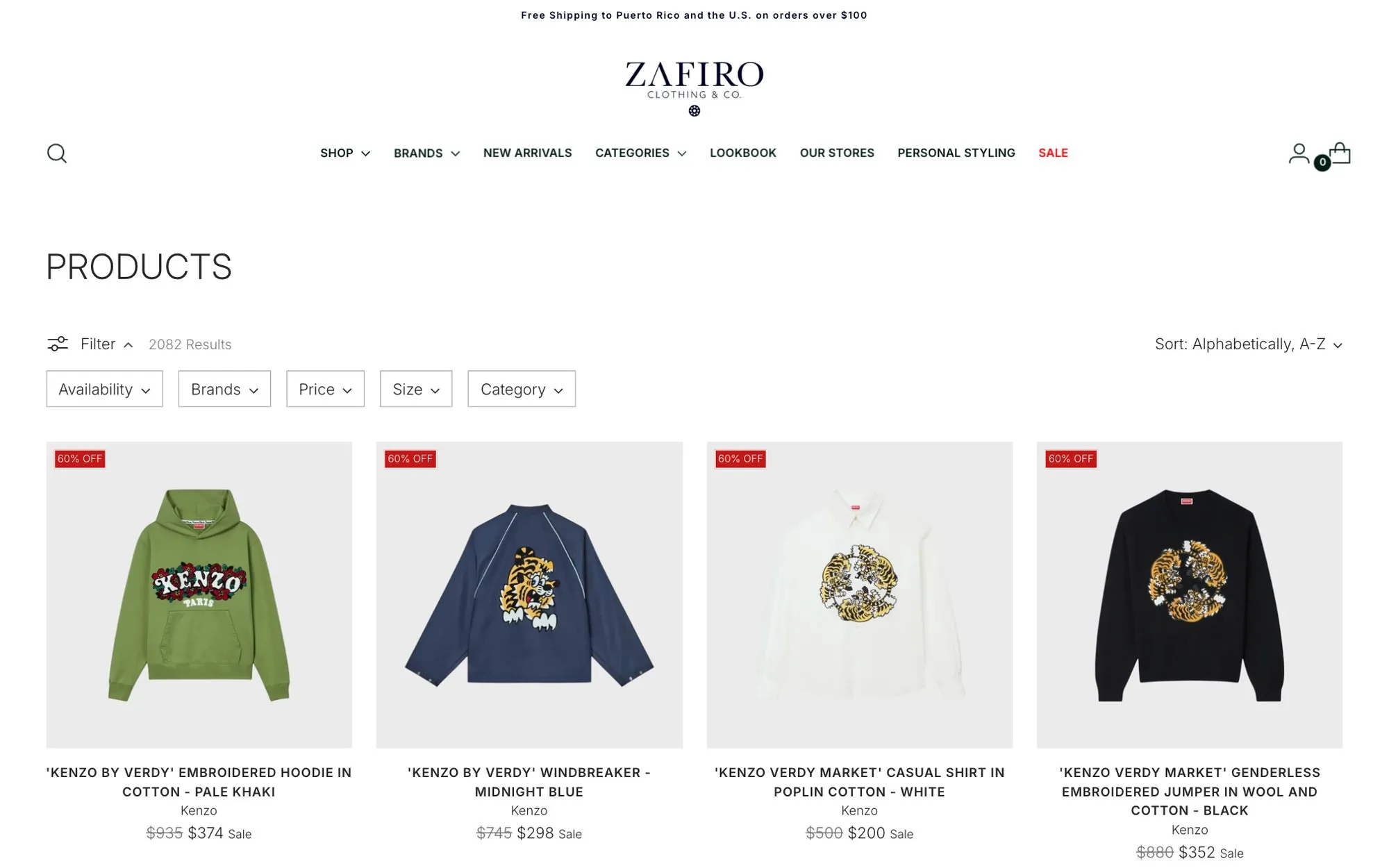 Captura del sitio de Zafiro Clothing Corp (3)