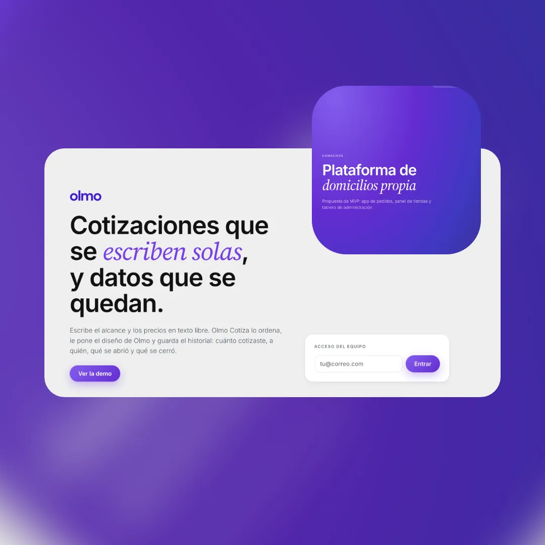 Portada de Olmo Cotiza