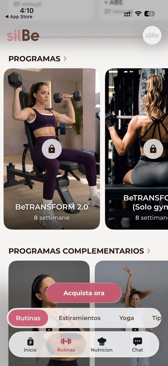 Pantalla 2 de la app de silBe
